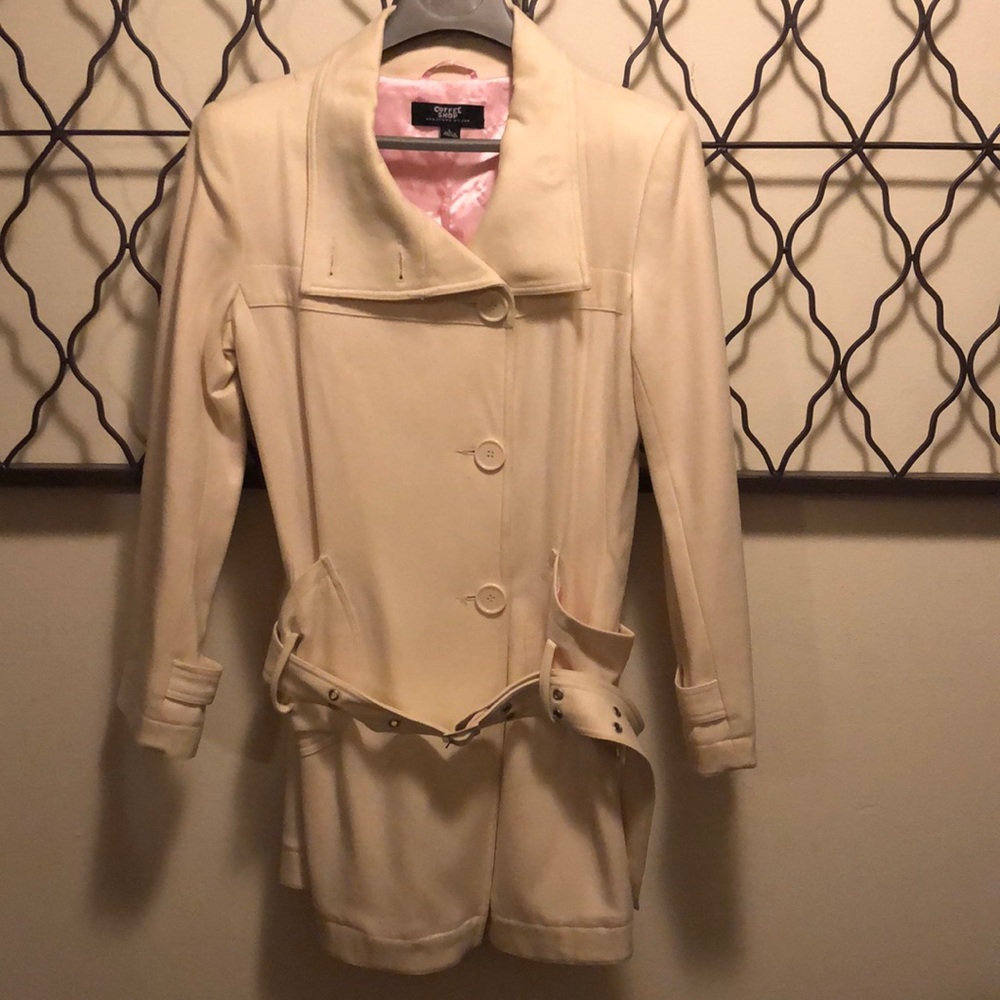 White button up dress coat